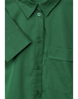 Chemise classique verte à manches longues et boutonnée 343796 Street-One. L'atelier de Louison à Grand Quartier.