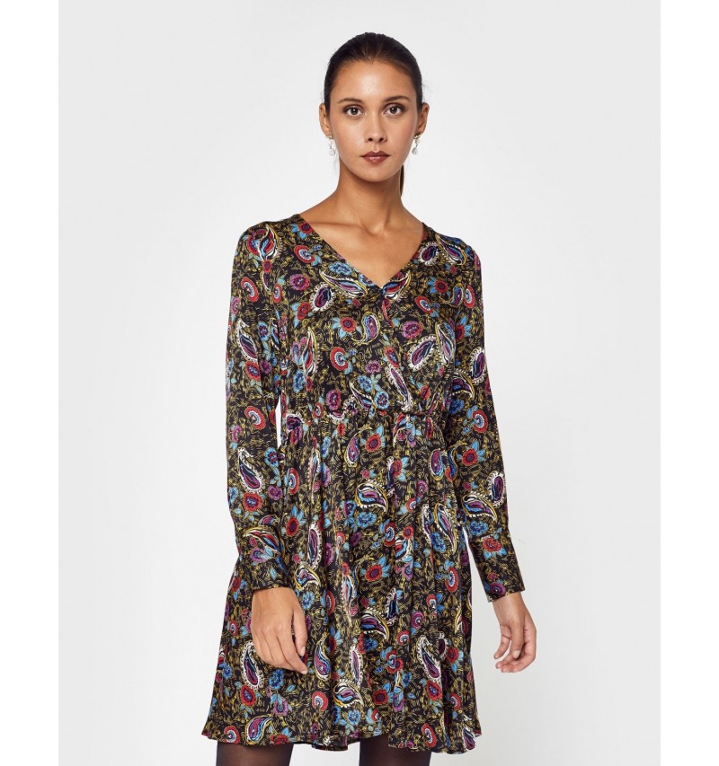 Robe longueur midi à motif arabesque VISURINA VILA. L'atelier de Louison à Grand Quartier.