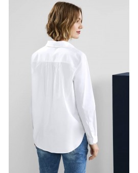 Chemise blanche à manches longues classique avec patte de boutonnage 343856 Street-One. L'atelier de Louison à Grand Quartier.