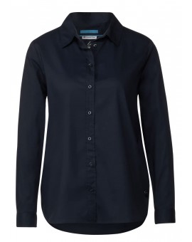 Chemise bleue à manches longues classique avec patte de boutonnage 343856 Street-One. L'atelier de Louison à Grand Quartier.
