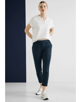 Pantalon coupe droite avec détail bicolore sur la taille 376308 Street-One. L'atelier de Louison à Grand Quartier Rennes.
