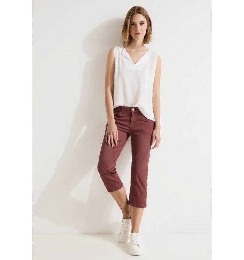 Pantacourt denim taille mi-haute 376524 Street-One. L'atelier de Louison à Grand Quartier Rennes.