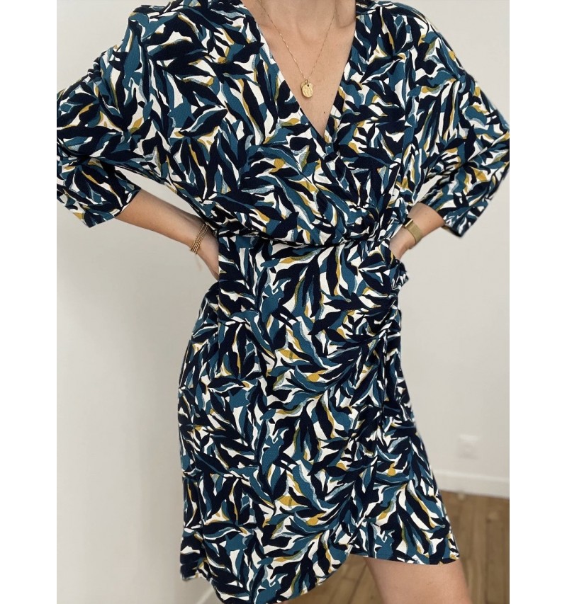 Robe imprimée cache coeur VISAYA Vila. L'atelier de Louison à Grand Quartier à Rennes.