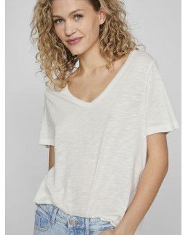 T-shirt en coton flammée Vila