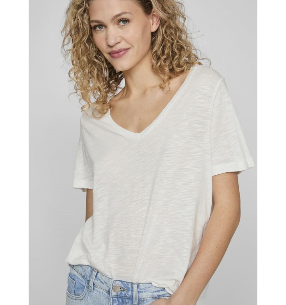 T-shirt en coton flammée Vila