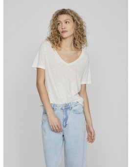 T-shirt en coton flammée Vila