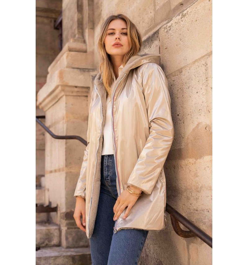 Imperméable fourré réversible long laure Jo