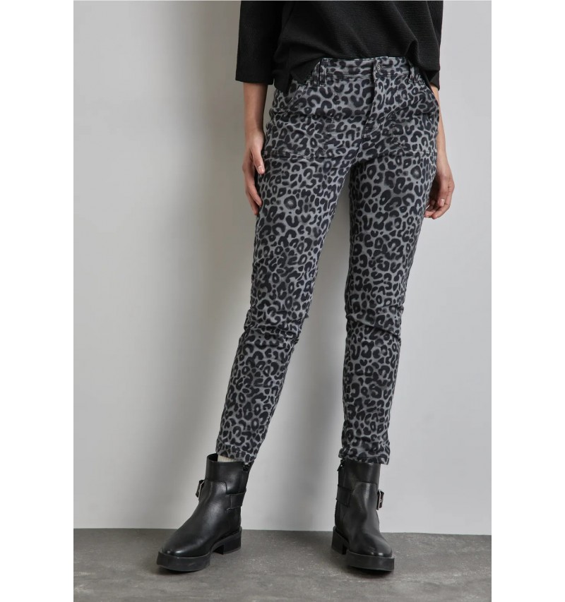 Jeans avec imprimé léopard street one