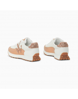 Baskets Mona blanc et rose gold à semelle running Vanessa Wu