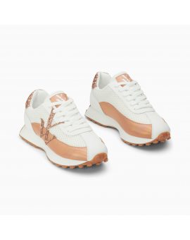 Baskets Mona blanc et rose gold à semelle running Vanessa Wu
