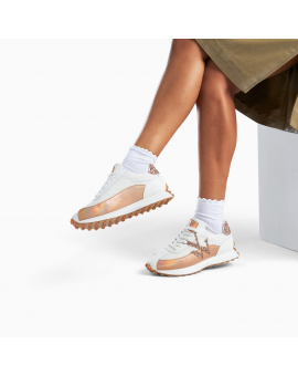 Baskets Mona blanc et rose gold à semelle running Vanessa Wu