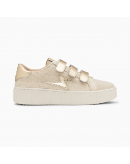 Baskets éclair Summer beige et or à scratchs Vanessa Wu