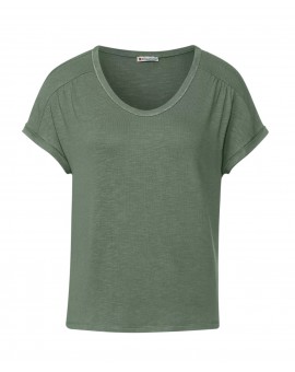T-shirt vert col rond à manches courtes 318477 STREET-ONE. L'atelier de Louison à Grand Quartier.